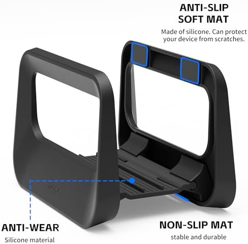 Vertical Laptop Stand for Desk,Plastics Laptop Holder Dock with Silicone Protection,Compatible with All MacBook/Surface/Samsung/HP/Dell/Chrome Book (Black)