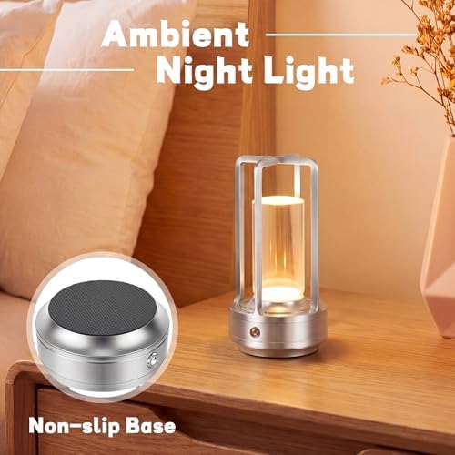 6 Pcs Portable Metal Table Lamps Bulk Cordless Table Lights Rechargeable