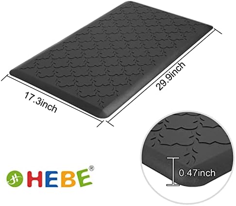 HEBE Anti Fatigue Kitchen Mats for Floor 17.3"x28", Cushioned Standing Mat