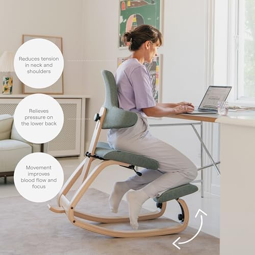 Varier Thatsit Adjustable Ergonomic Kneeling Chair with Back & Arm Support
