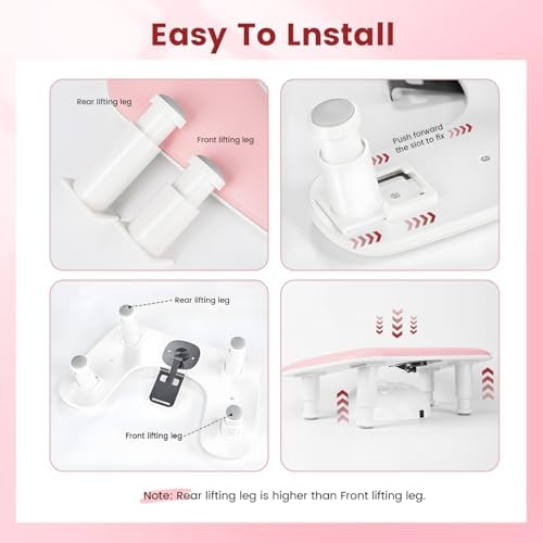 JODSONE Pink U-Shaped Manicure Arm Rest for Nails Tech with Rotating 360°Built-In Phone Holder and Adjustable Nail Arm Rest Detachable Manicure Hand Rest for Salon Design