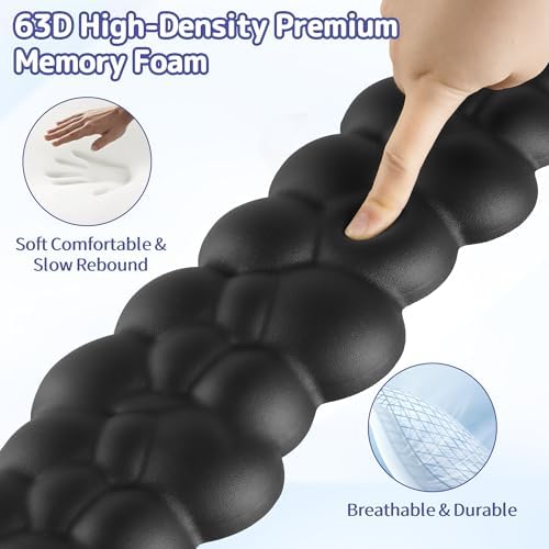 Sushret Cloud Wrist Rest Keyboard, Cloud Keyboard Wrist Pad Set with PU Leather Memory Foam, Cute Arm Rest for Palm Support, PC/Gaming Desk Accessories/Office Setup/Computer Hand Cushion - Black