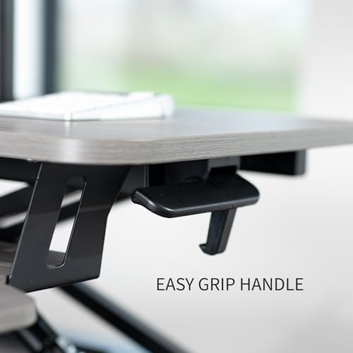 VIVO Gray 32 in Standing Desk Converter with Monitor Stand, DESK-V000K-M2G