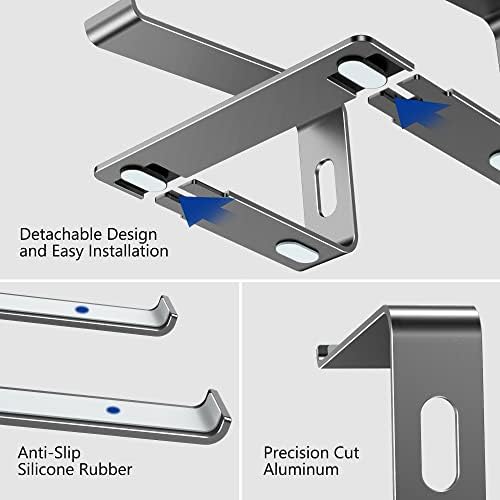 BESIGN LS03 Aluminum Laptop Stand, Ergonomic Detachable Computer Stand, Notebook Holder, Laptop Mount Compatible with Air, Pro, Dell, HP, Lenovo More 10-15.6" Laptops, Gray
