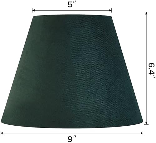 GO&SO Small Mini Green Velvet Lamp Shade Set of 1,5"×9"×6.4" Bell Shade