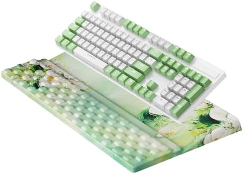 Ospelelf Keyboard Wrist Rest Pad, Comfy Ergonomic Keyboard Stand Holder, Office Desk Accessories, Work from Home Essentials, Anemone Pattern