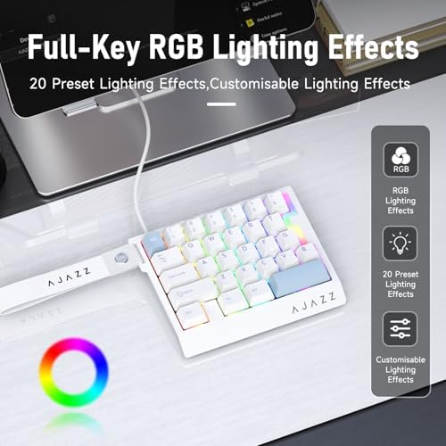 AJAZZ AK029 Magnetic Switch One Handed Gaming Keyboard, Hall Effect Rapid Trigger Mechanical Keypad with SOCD & DKS, 8KHz Polling Rate, 29 Keys Mini Ergonomic Gaming Keyboard for FPS Gamers, PC