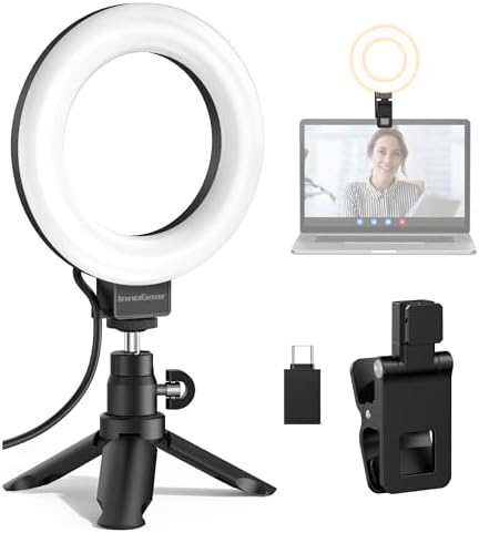 InnoGear 60 LED Ring Light with Stand for Computer Selfie Video Conference