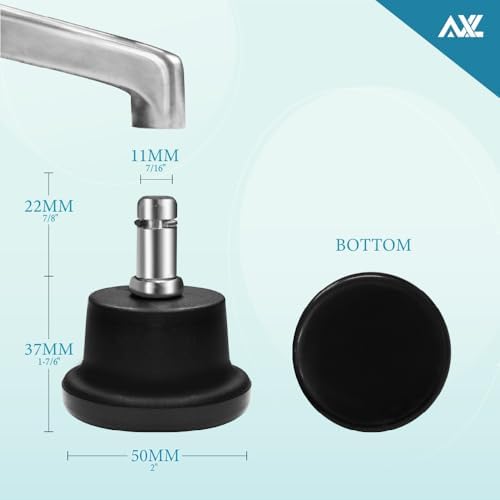 AXL Low Profile Chair Bell Glides Replacement, Office Chair Bell Glides Stool Swivel Caster to Fixed Stationary Castors, Low-Height 37mm (1.45 inch), Set of 5 Pack