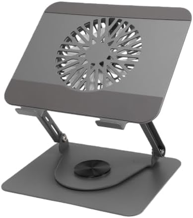 Dpofirs Laptop Stand with Integrated Fan, Stable Design (Gray)