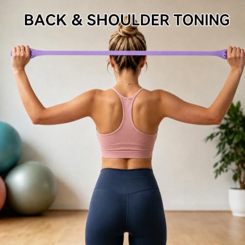 Resistance Band for Women, Silicone Shoulder Opener Back Stretcher,Stretch Bands for Exercise, Pull Exerciser for Posture Correction, Hand Grip Strengthener for Home Gym Office Travel