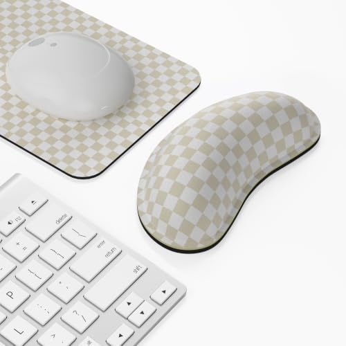 Dapesuom Mouse Wrist Rest, Cute Ergonomic Memory Foam Mouse Wrist for Computer Desk Mats Support, Hand Rest Pad Cushion for Gaming, Office, Laptop, Men, Women, Pain Relief & Easy Typing, Sand