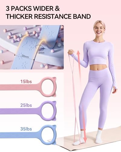 Figure 8 Resistance Bands with Handles,Silicone Exercise Band Set