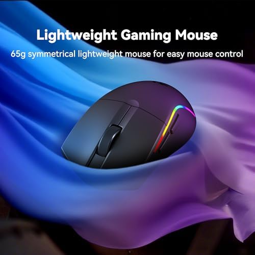 Redragon S107KS Wireless Gaming Keyboard and Mouse, RGB Backlit, 3 Mode (Wired/2.4G/BT), Up to 10,000 DPI Gaming Mouse with Software, Ultra Lightweight 65g, 25 Key Anti-Ghosting Keyboard for PC