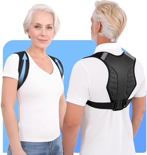 Posture Corrector for Women and Men Upper Back Brace Support Straightener Adjustable Mid Scoliosis Lower Pain Comfortable Relief Hunchback Slouching Kyphosis Invisible Under Fully Black L/XL
