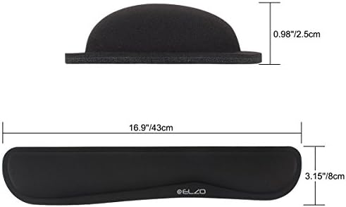 ELZO Keyboard Wrist Rest Pad Support with 65D High-Density Thicken Memory Foam Padding, Ergonomic Design Computer Rest Pad Desk Wrist Mat, Non-Slip Rubber Base Office Laptop