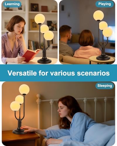 Lightdot Globe Black Table Lamp for Bedroom Gift G9 Bulbs Included Dimmable