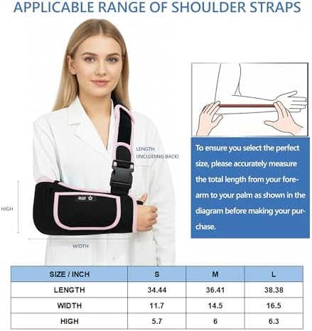 SPRING SEAON Arm Sling Shoulder Immobilizer for Women and Men Adjustable