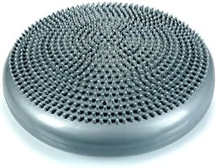 CanDo Inflatable Balance Disc for Balance Training, Proprioception, Strengthening Lower Extremities, Posture, Back Pain, Stress Relief, Restlessness and Anxiety. Silver, 14” Diameter