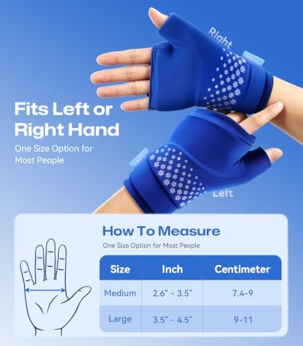 Thumb & Wrist Hot Cold Ice Pack Wrap, Fits Either Hand, Size L