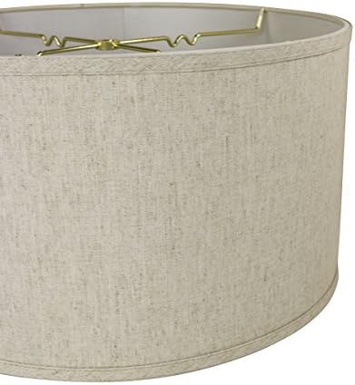 18x18x10 Textured Oatmeal Shallow Drum Lampshade with Brass Spider fitter - Perfect for table and Floor lamps - Extra Large, Textured Oatmeal