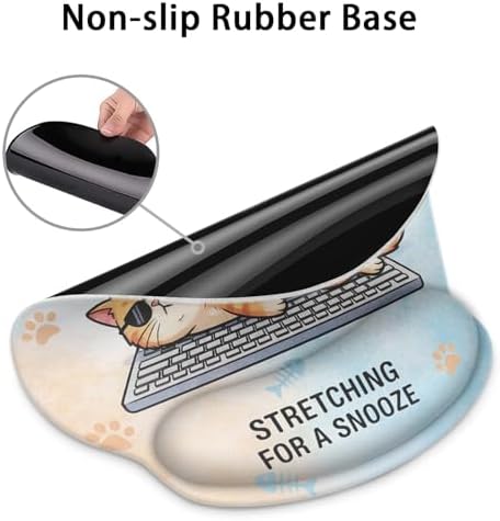 Britimes Ergonomic Mouse Pad with Wrist Support, Cat Cartoon