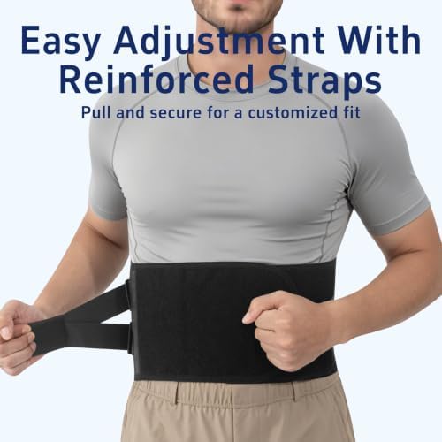 Back Brace for Men and Women Lower Back Support Belt Lumbar Black Large