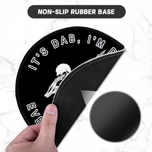 ITNRSIIET Round Mouse Pad with Stitched Edge Premium-Textured Waterproof Non-Slip Rubber Base Desktop Protection Mat Diameter 8.7 inches, Dab
