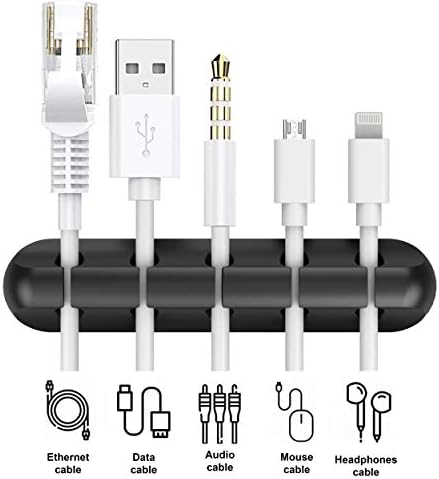 INCHOR Cord Organizer for Desk, Cable Organizer Cable Holder 3 Pack Black