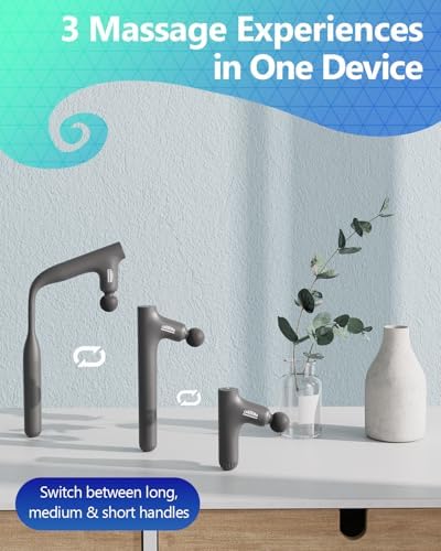 3-in-1 Detachable Massage Gun Deep Tissue with Extension Long Handle