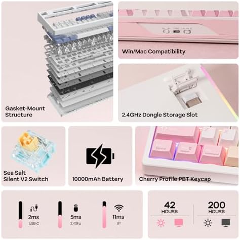 EPOMAKER TH108 PRO Full Size Mechanical Keyboard with Screen & Knob