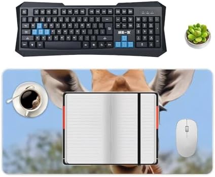 Animal Giraffe Stretching Head Long Neck Closeup Cute Large Mouse Pad Gaming Mousepad Desk Pad for Keyboard and Mouse Mat Non-Slip Base 30x60cm, Style