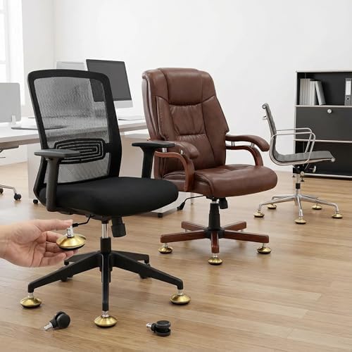 5pcs 2" Bell Glides Replacement Wheels for Office Chair - Adjustable Sliding Wheel Stopper, Fixed Office Chair Wheel(Gold)