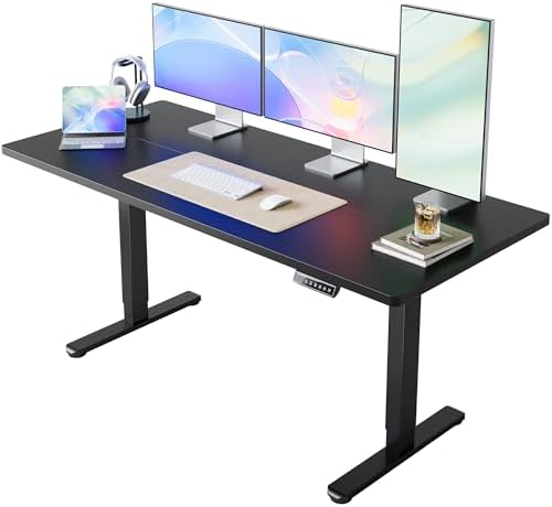 HUANUO 71x30 Inch Electric Standing Desk, Height Adjustable, Black