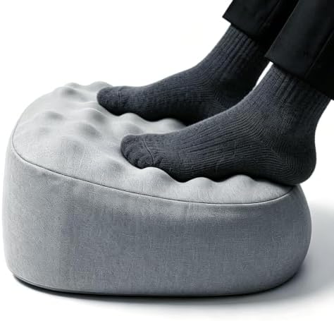 Foot Rest Under Desk, Memory Foam Ergonomic Footrest, Grey
