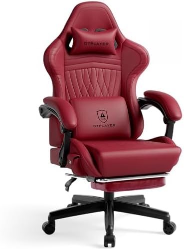 GTPLAYER Gaming Chair, Comfort Computer Office Chair for Adults, Wine Red