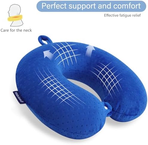 Neck Pillow for Travel, Memory Foam Airplane Pillow, Royal Blue