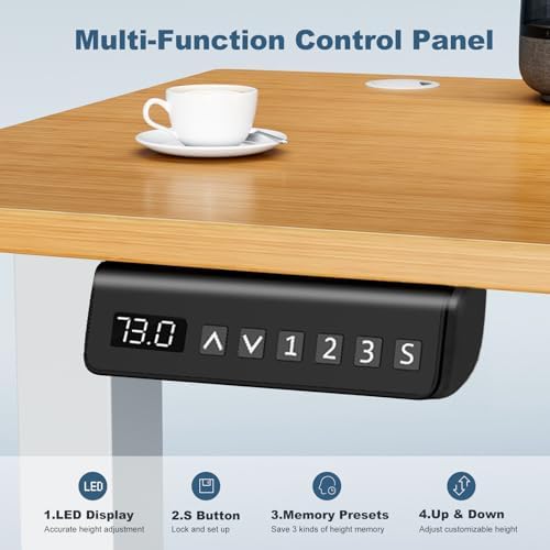 DUMOS 55 Inch Electric Standing Desk, Memory Adjustable Home Office Desk