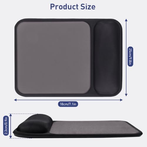 Ergonomic Mouse Pad with Gel Wrist Rest-Black