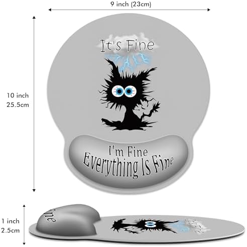Lightning Cat Ergonomic Mouse Pad with Wrist Rest for Desk Work Office