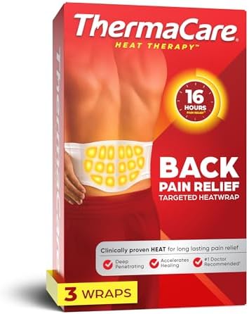 ThermaCare Advanced Back & Hip Heat Wraps for Lower Back Pain Relief - Heating Pads with 16-Hour Heat Therapy - Adhesive Heat Wraps for Muscle & Joint Pain, Flexible Fit Design - 3 Count