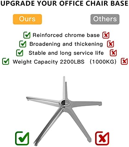 Office Chair Replacement Parts-28'' Heavy Duty Base Replacement(2200Lbs) - Desk Chair Reinforced Metal Leg,Universal Caster and Gas Cylinder Size (Silver)