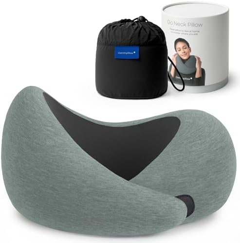 Ostrichpillow GO Travel Pillow, 360° Memory Foam Support, Soft & Washable