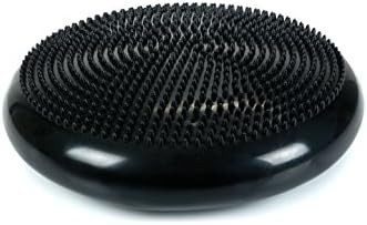 Cando-30-1870 CanDo Inflatable Balance Disc for Balance Training, Proprioception, Strengthening Lower Extremities, Posture, Back Pain, Stress Relief, Restlessness and Anxiety. Black, 14” Diameter