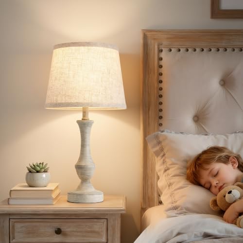 Luvkczc Table Lamp Set of 2, 19" Cottage Core Resin Bedside Lamps