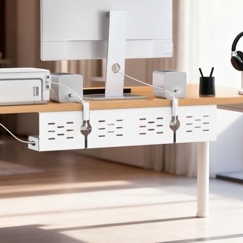 Univivi Under Desk Cable Management Tray, Cable Management, 32 inch, White