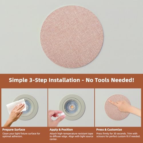 Kichvoe 2 pcs Lamp Shade Diffuser 6.29 in Round Ceiling Light Cover Disc Anti-Glare Lampshade Diffuser for Pendant Light Chandelier Table Lamp Desk