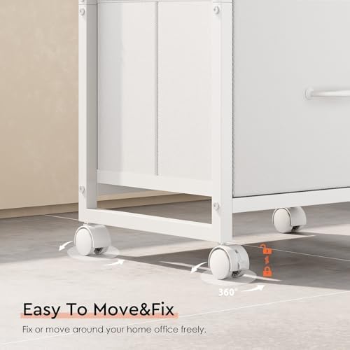 Maihail 3 Drawer File Cabinet on Wheels Fits A4 Size for Home Office