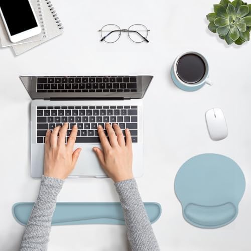 Britimes Ergonomic Mouse Pad Set with Wrist Rest, Blue