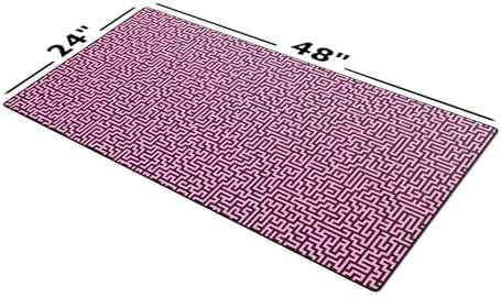 Gamer Boss - Gaming Mouse Pad - 48 x 24 Inches - 4mm Thick with Stitched Edges, Non-Slip Rubber Base, Premium Cloth Mousepad, Desk Mat for Laptop, Keyboard, Computer & PC (Mega, Pink Maze)